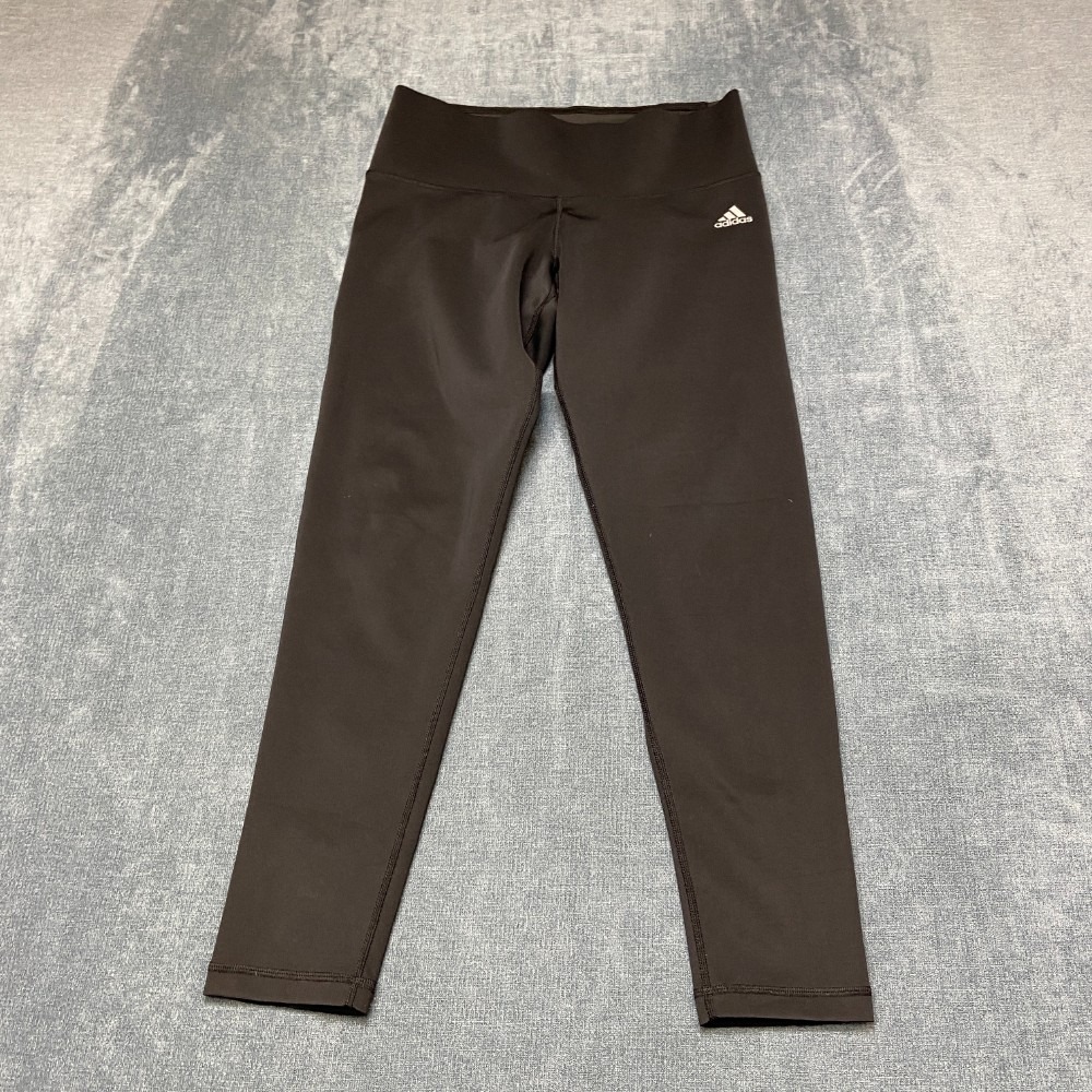 Adidas Climalite Leggings Women Medium Black High Waisted Dark Wash Yoga Workout